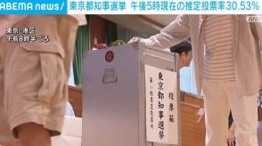 東京都知事選 午後5時現在の推定投票率 30.53％