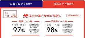 東京は危険な暑さ、電力需給「厳しい状況」ピーク時98％に