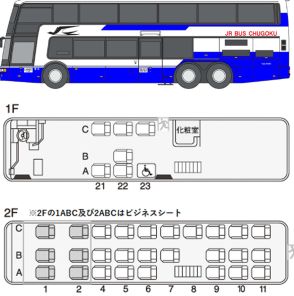 出雲・松江・米子ドリーム名古屋号に2階建てバス復活。2階の6席は間隔の広いビジネスシート