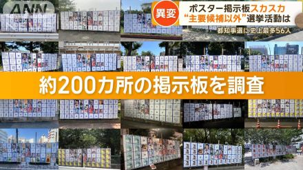 異例ずくめ都知事選　不適切ポスター巡り与野党から法改正の声　掲示板スカスカも