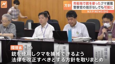 市街地でのクマへの銃使用　法改正で規制緩和へ　環境省の検討会が報告書取りまとめ