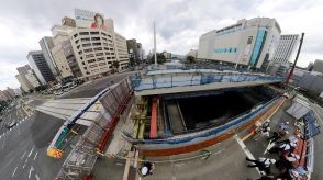 建て替え中のJR広島駅ビル、足場とカバーの大半が外れ外観くっきり　完成へ着々