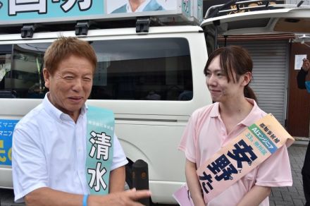 《東京都知事選ルポ》主要候補から外れた清水国明氏、柴又駅前でなぜ安野貴博氏と“共闘”したのか？　その背景に他陣営がスルーした安野氏の“グループLINE”計画