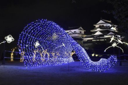 松山城に26日から光のオブジェ　本丸広場など24種彩る（愛媛）