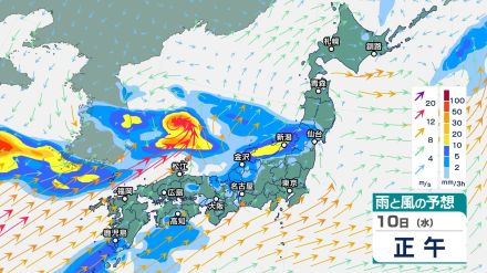 11日にかけて東北や北陸では大雨の見込み　北陸では11日までに200ミリの降水量予想　梅雨前線の南下で週末にかけて広い範囲で雨に【今後の雨と風のシミュレーション】