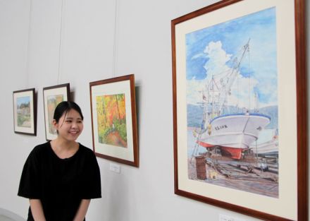 風景、人物画自由に制作　奥州・江刺絵画同好会作品展