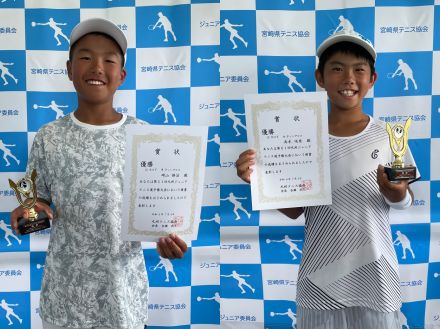 12歳以下シングルスは﨑山修治（福岡／ROUGH福岡）と高木咲來（福岡／柳川ACADEMY）が優勝、﨑山は単複2冠 [九州ジュニアテニス選手権大会]