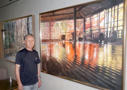 心引く風景 繊細に　花巻・東和図書館　安部さん水彩画展