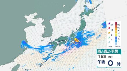 大気が非常に不安定　関東甲信地方は警報級の大雨となる可能性も　雨・風のシミュレーション