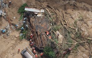 松山の土砂崩れ　行方不明の3人全員発見、うち女性1人死亡確認