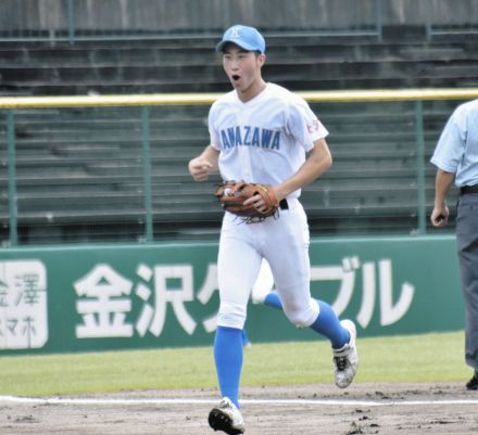 プロ注目の遊撃手、金沢・斎藤大翔の初戦に９球団集結　先制打＆好守備「チームが勝つことだけを考えた」主将として前を向く【高校野球石川大会】