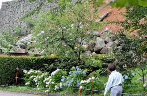岡山・津山城跡で石垣が崩落　大雨の影響　19日まで休園に
