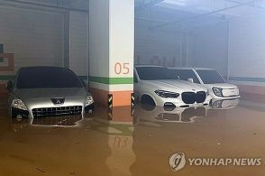 韓国・全羅南道に大雨　西南部で浸水被害相次ぐ