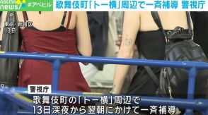 「トー横」周辺で少年少女らを一斉補導 少年を深夜に連れまわした疑いで逮捕者も