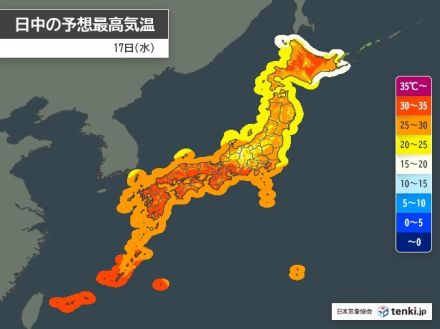 17日は関東や中国、九州などで気温急上昇　急な暑さに注意　熱中症予防のポイントは