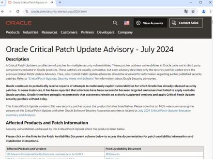 Oracleの定例セキュリティ更新、「Java」「VirtualBox」「MySQL」など386件の脆弱性に対処