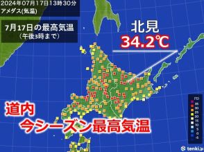 北海道　今シーズン道内の最高気温を更新　明日18日以降は湿度も上がる