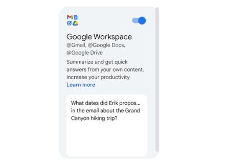 「Gemini」が「Google Workspace」内のデータから回答できる拡張機能がベータ公開