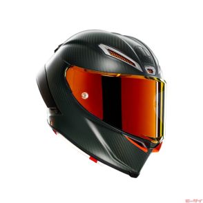 【AGV】「PISTA GP RR」に「ELECTRUM」が限定追加！フルカーボンの黒に、バイザーやエアベントのオレンジが映える！