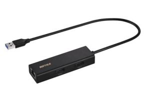 USB Type-A×3ポートを備えるギガビット対応USB LANアダプター「LUD-U3-AU101」、バッファローが発売