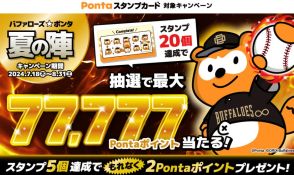 「バファローズ☆ポンタ 夏の陣キャンペーン」、スタンプ獲得で最大7万7777ポイントが当たる