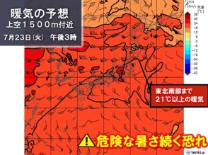 来週にかけて暖気流入　さらに危険な暑さへ　昼夜問わず長期戦の猛暑となる恐れ