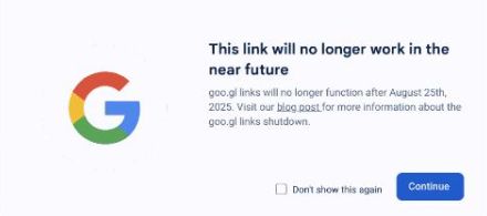 goo.glで始まる短縮URL、2025年8月25日以降は応答しなくなる