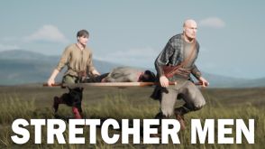 病人を担架に乗せて診療所まで駆け抜ける異色のアクションゲーム『STRETCHER MEN』7月29日に発売決定。前後の人物を操作し、バランスを調整しながら走る。落ちると即座に失敗するシビアな難度も魅力