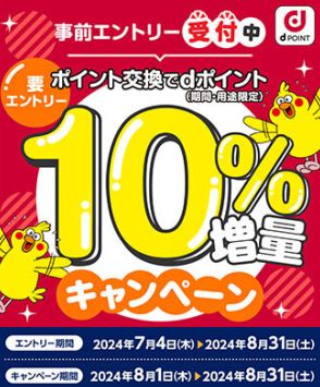 他社ポイントからの交換がお得！　ポイント交換でdポイント10％増量キャンペーン