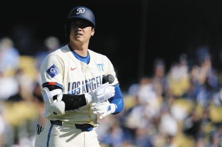 大谷翔平、“シフト”切り裂く驚速181・3キロの二塁打 サードの頭上抜け、あっという間にフェンスに到達