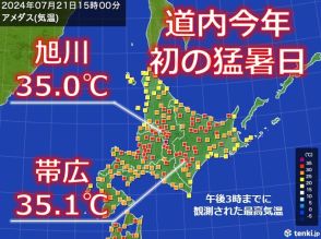 北海道　今日(21日)は道内で今年初めての猛暑日となった地点も