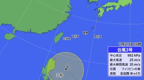 【最新】台風3号 ゆっくり北上始める　「非常に強い勢力」で先島に接近へ【21日午後6時現在】