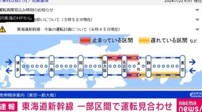 東海道新幹線、一部区間で運転見合わせ 保守用車両が脱線したため