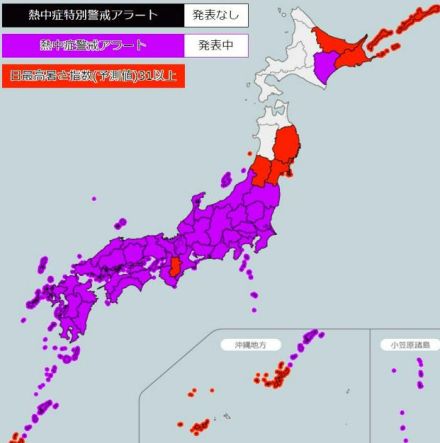 北海道で今年初の熱中症警戒アラート　午前中から各地で猛暑日続出