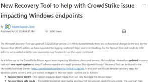 CrowdStrike障害、USBが使えないデバイス向けの対処法をMicrosoftが公開
