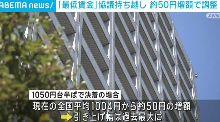 「最低賃金」協議持ち越し 約50円増額で調整