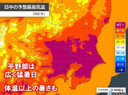 東京都心　午前中に36℃到達　関東は暑さ猛烈　午後は平野部も激しい雨や落雷注意