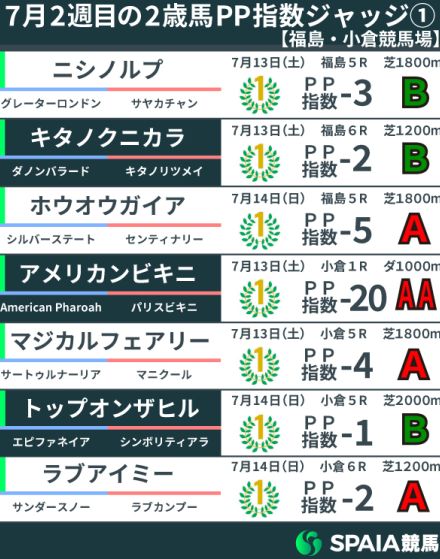 【2歳馬ジャッジ】7馬身差Vのアメリカンビキニが破格の指数　同日2勝クラス勝ち馬と同等の力示す