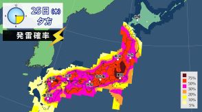 北～西日本　25日（木）にかけて大気非常に不安定　東北や北陸中心に大雨のおそれ