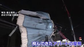 埼玉県で突風被害　現場で深夜に復旧作業