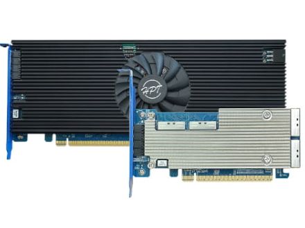 HighPoint、PCIe 5.0対応M.2 SSDを8枚搭載できる拡張カード