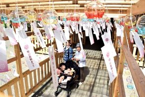 日本の夏、風鈴回廊　岐阜・高山市の桜山八幡宮２０００個飾る、ライトアップも