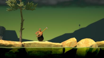 「壺おじ」でおなじみの苦行アクションゲーム『Getting Over It with Bennett Foddy』が75％オフの205円で買えるセール開催中。壺にハマったスキンヘッドのおじさんが動かせるのは、その手に握りしめたハンマーのみ