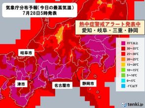 東海地方　今日28日も酷暑続く　40度に迫る恐れも　体を冷やすポイント