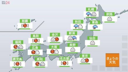 【天気】東北は引き続き大雨のおそれ　沖縄と九州～東海、関東は晴れて夏空