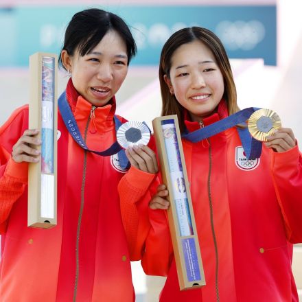 〈パリ五輪スケボー〉「金メダルに恋した14歳」スケートボード女子ストリートで日本の吉沢恋が金、赤間凛音が銀のW受賞…ピースフルな決勝再び「ライバルはいない。なぜなら…」