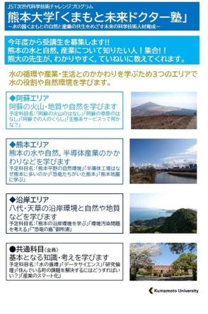 熊本大「くまもと未来ドクター塾」小5-中3募集、8/4まで