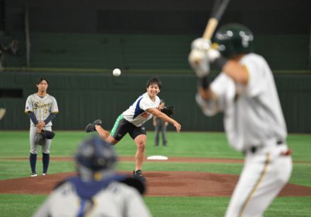 ＜都市対抗野球2024＞夢のマウンド　元王子で競輪選手の宮下一歩さん始球式　都市対抗