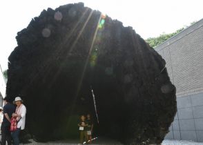 空洞の中に光の舟、巨大彫刻「太陽のふね」　札幌芸術の森で展示