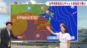 「太平洋高気圧」と「チベット高気圧」2つの高気圧の影響で暑い　猛暑日続く予想